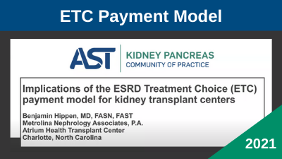 ESRD Treatment Choices Payment Model: An Overview